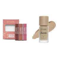 MARS Matte Box Set of 3 Lipsticks for Women (3x3.2 gm) (05-Blushed & Nudes) High Coverage Liquid Matte Foundation | Blemish Free & Blendable Foundation For Makeup (40Ml) (Shade-04, All)