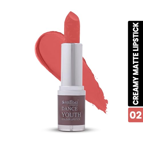 Shryoan Dance Youth Colour Lipstick | Long Lasting, Velvet Texture, Creamy Finish, Easy to Glide (3.8g) (Shade-02)