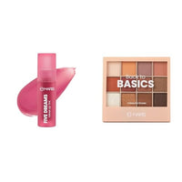 MARS Love Track Velvet Lip Tint (2.8ml) (FIVE DREAM) | Velvet Matte Finish 12 Shades Back to Basics Eyeshadow Palette with Free Applicator (14.4 gm) (Shade-02)