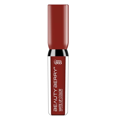 Beauty Berry Soft & Matte Waterproof Lip Color, Rich Pigment, Long Lasting Non-Transfer Liquid Lipstick With Vitamin E (Falu Red-22, 1)