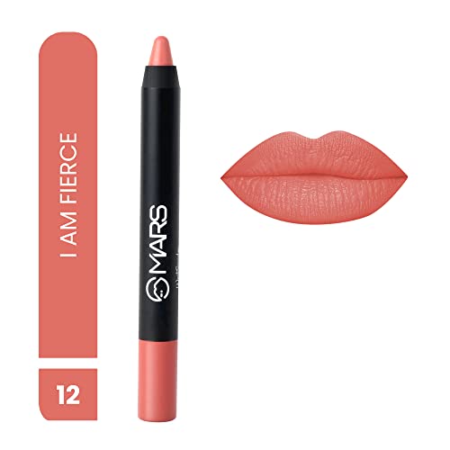 MARS High Coverage All Skin Type Liquid Matte Foundation | Blemish Free & Blendable Foundation For Makeup (40Ml) (SHADE-03) Long Lasting Crayon Lipstick Up To 12 Hours Stay (3.5 Gm) (12-I Am Fierce)