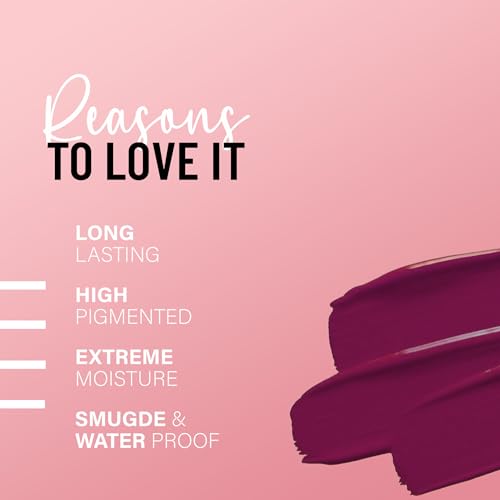 Seven Seas Pure Liquid Lipstick, Matte Finish, Purple (Rose 2, 7ml)