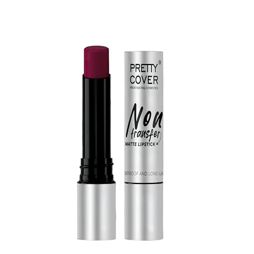 PRETTY COVER Non-Transfer Matte Lipstick | Long-Lasting, Smudge-Proof & Waterproof | Intense Color Payoff with Lightweight Formula for All-Day Wear (RUST RED)