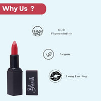 Bloom Beauty Bullet Lipstick Creamy Matte Finish Hydrating & Long-Lasting,Ruby Glaze