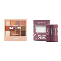 MARS 12 Shades Back to Basics Eyeshadow Palette with Free Applicator | Matte | Shimmer (14.4 gm) (Shade-02) Matte Box Set of 3 Lipsticks for Women |(3x3.2 gm) (03-Plum)