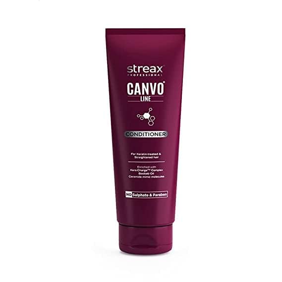 Streax Professional Canvoline Shampoo 300ml & Conditioner 240 ml Combo Pack of 2 (for Straightening Hair)