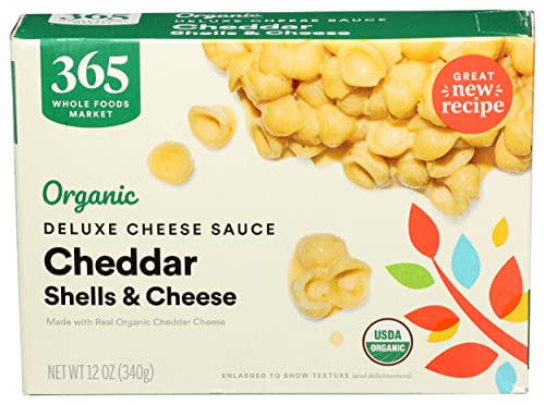 365 Shells And Cheese Creamy Cheddar Deluxe Organic, 12 Ounce