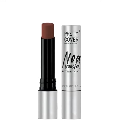 PRETTY COVER Non-Transfer Matte Lipstick | Long-Lasting, Smudge-Proof & Waterproof | Intense Color Payoff with Lightweight Formula for All-Day Wear (WARM FEACH)