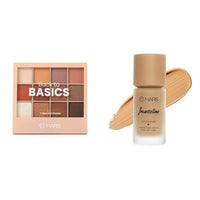 MARS 12 Shades Back to Basics Eyeshadow Palette with Free Applicator Shimmer (14.4 gm) (Shade-02) High Coverage Liquid Foundation | Blemish Free & Blendable Foundation for Makeup (40ml) (SHADE-5.5)