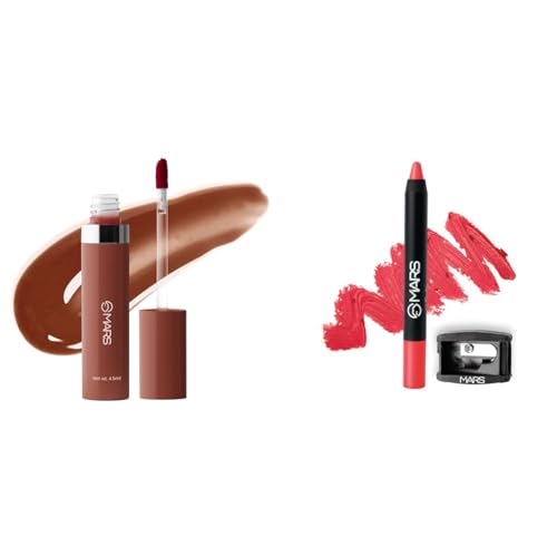 MARS Drip Lip Mist for Women (4.5 ml) (06-Cocoa Drip) Long Lasting Crayon Lipstick up to 12 Hours Stay (3.5 gm) (06-I Won't Give up)