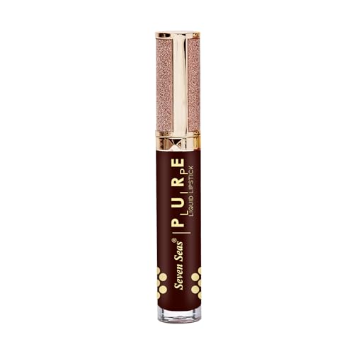 Seven Seas Pure Liquid Lipstick, Matte Finish, Purple (Crimson, 7ml)