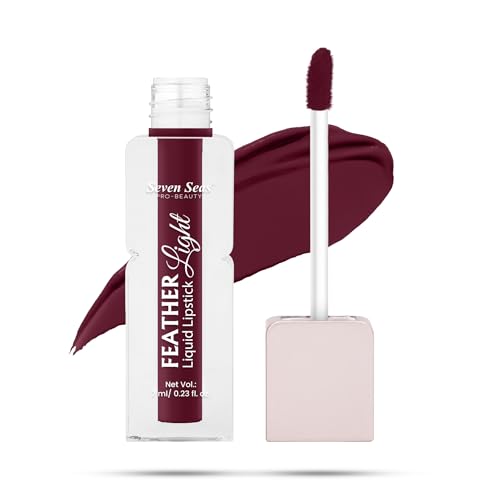 Seven Seas Feather Light Liquid Lipstick | Matte Finish Liquid Lipstick | Long Lasting | Non Transfer | One Coat Application | Stay Upto 12 Hours (321, 6ml)