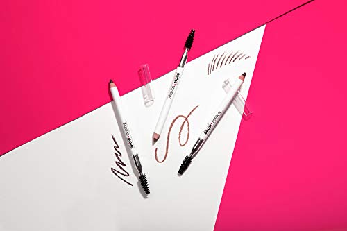 wet n wild Brow-Sessive Brow Pencil 9g- Dark Brown, Dual-Ended Eyebrow Pencil with Spoolie Brush for Thin and Thick Eyebrows, Natural Look Formula, Buildable Color Definition