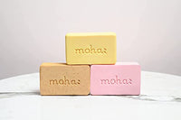 moha: Rose and Almond Bath Soap Unisex Bathing Bar with the benefits of Rose oil Pomegranate extract Almond oil wheat germ oil for soft, nourished and youthful skin - 100gm (Pack of 3)