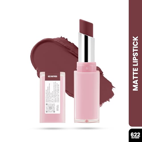 Seven Seas Creamy Matte Long Stay Lipstick | Smooth Glide | Waterproof & smudge proof lipstick | High Rich colors Matte Finish Lipstick (NUTMEG, 3.5g)