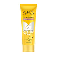 POND’S Sun Miracle SPF 50 PA+++ Crème Gel Sunscreen -Protect & Br,POND'S Super Light Gel Oil Free Face Moisturizer 50 g | With Hyal,POND'S Bb+ Cream For All Skin Types,Ivory Lightweight Natural Fou