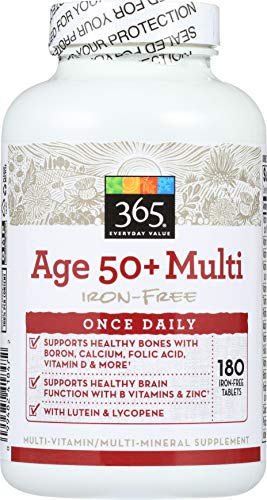 365 Everyday Value, Age 50+ Multi Iron-Free, 180 ct