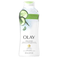 Olay Fresh Outlast Cucumber Water & Aloe Body Wash, 22 fl oz/650ml
