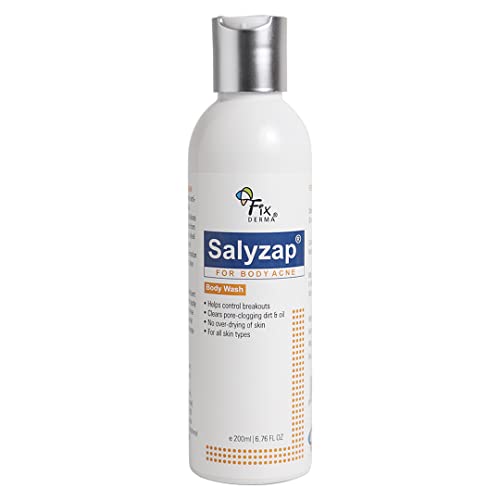 Fixderma Salyzap 2% Salicylic Acid Body Wash For Acne | Exfoliating Bodywash | Anti Acne Body Wash on Back & Arms for Acne Prone Skin | Helps in Control Brekouts, Unclogs Pores - 200ml