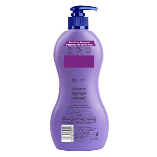 Parachute Advansed Deep Nourish Body Lotion for Women & Men, Dry Skin, 400ml | Pure Coconut Milk, 100% Natural, 72h Moisturisation