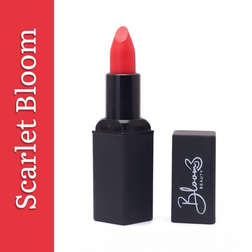 Bloom Beauty Bullet Lipstick Creamy Matte Finish Hydrating & Long-Lasting,Scarlet Bloom