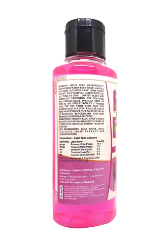 Khadi Pure Herbal Rose Water Face Wash, 210 ml