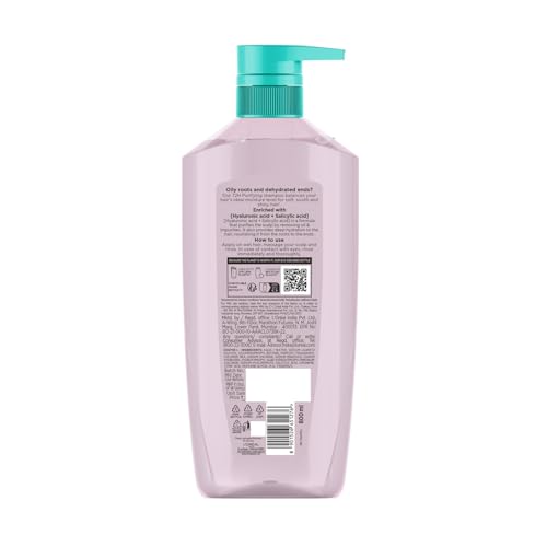 L’Oréal Paris Hyaluron Pure 72H Purifying Shampoo, For oily scalp & dry hair with salicylic and hyaluronic acid, 800 ml