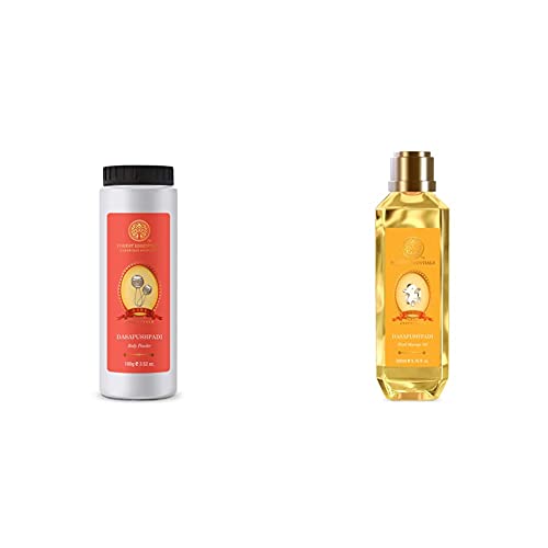 Forest Essentials Dasapushpadi Baby Body Powder, 63.4 oz & Forest Essentials Dasapushpadi Baby Head Massage Oil, 6.67 Fl Oz