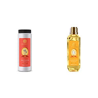 Forest Essentials Dasapushpadi Baby Body Powder, 63.4 oz & Forest Essentials Dasapushpadi Baby Head Massage Oil, 6.67 Fl Oz