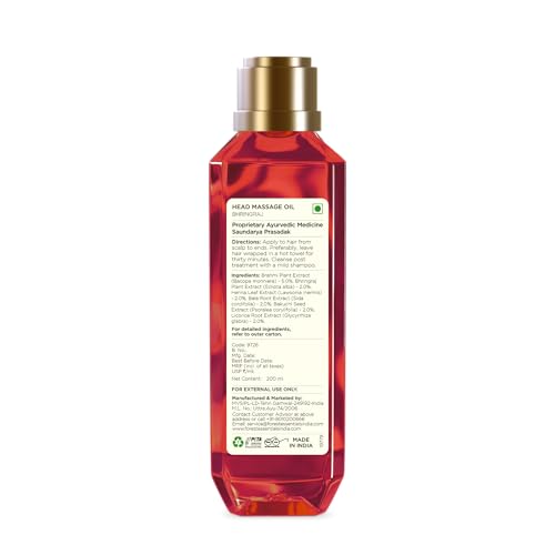 Forest Essentials Ayurvedic Bhringraj Head Massage Oil For Stronger, Thicker Hair | Helps Reduce Dandruff and Dry Scalp | Promotes Hair Regrowth | Reduces Hair Fall | Cold Pressed & Natural