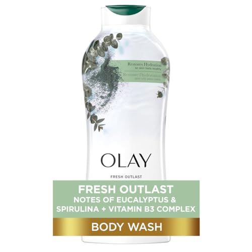 Olay Fresh Outlast Body Wash with Eucalyptus and Spirulina, 22 fl oz/650ml
