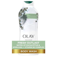 Olay Fresh Outlast Body Wash with Eucalyptus and Spirulina, 22 fl oz/650ml
