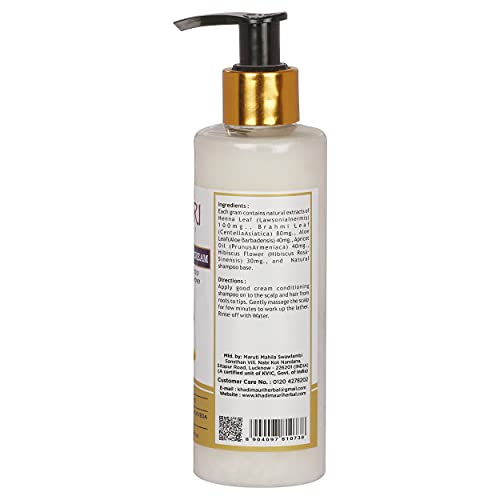 Khadi Mauri Herbal Conditioning Cream Shampoo For Dry & Damaged Hair Treatment & Deep Natural Conditioning, 210 Ml