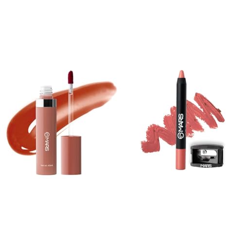MARS Drip Lip Mist for Women (4.5 ml) (01-Peachy Drip) Reapplication Long Lasting Crayon Lipstick up to 12 Hours Stay (3.5 gm) (12-I Am Fierce)