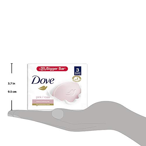 Dove Pink Beauty Bar pack of 3, 125g each for Even Toned Nourished Skin with Plant Based Cleansers and pH balanced formula