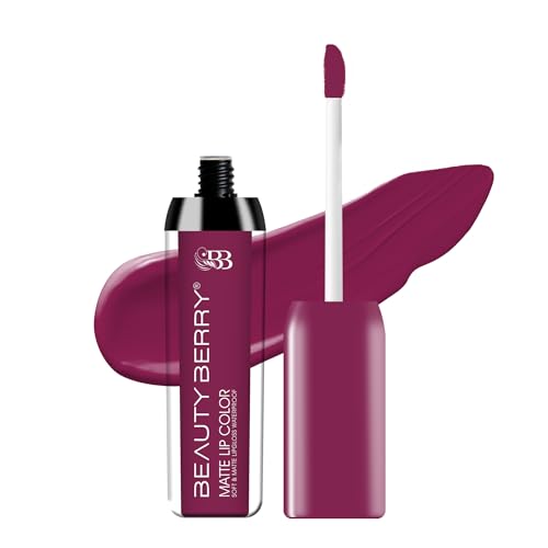 Beauty Berry Soft & Matte Waterproof Lip Color, Rich Pigment, Long Lasting Non-Transfer Liquid Lipstick With Vitamin E (Claret-02, 1)