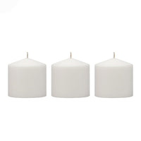 Stonebriar 3 Pack Tall 3 x 6 Inch 65 Hour Long Burning Unscented White Wax Pillar Candles 3x6 3.0