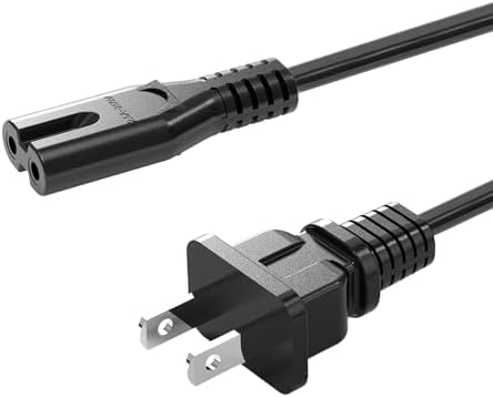 Figure 8 Power Cord 5Ft, 2 - Prong Cable Connector Compatible with Home Office Electronics TV, Printer, Laptop, Samsung Monitor