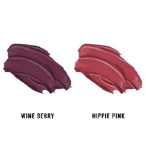 Seven Seas Lips & Cheek Tint Combo Pack of 2 | Matte Natural Blush for Women | Lip Tint with Vitamin E | Nourishing Cheek Tint (Wine Berry, Hippie Pink)