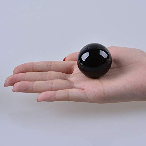 LONGWIN 40mm(1.6 inch) Solid Mini Fengshui Crystal Ball Healing Crystals(Black) Black