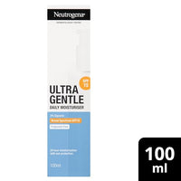 Neutrogena Ultra Gentle Daily Moisturiser SPF 15 | Glycerine based | Light Weight & Non Greasy | UVA & UVB Protection | Parabens Free | Fragrance Free | Dry & Sensitive Skin | 100ml