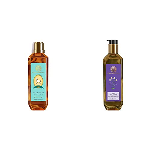 Forest Essentials Dasapushpadi Baby Hair and Body Wash, 200ml & Forest Essentials Hair Cleanser, Amla, Honey and Mulethi, 200ml