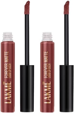 Lakmé Forever Matte Liquid Lip, 16Hr Lipstick, Lightweight & Transferproof - Nude Dream, 5.6Ml (Pack of 2)
