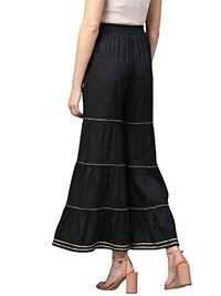 Yash Gallery Women's  Rayon Flared Solid Sharara for Women