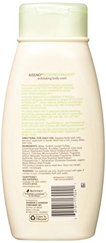 Aveeno Positively Radiant Body Wash Exfoliating 18 Ounce (532ml)