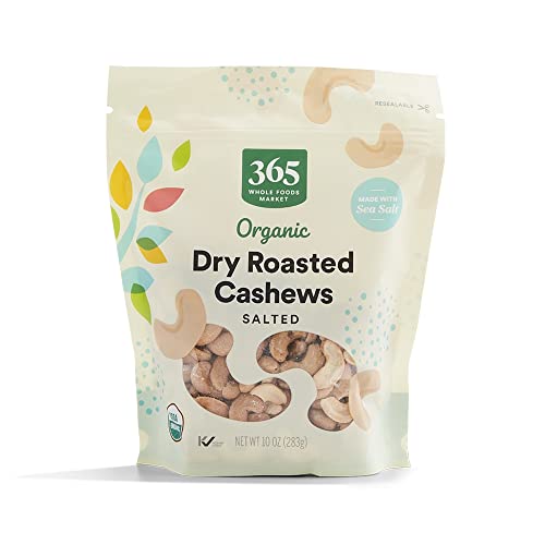 365 Cashews Dry Roasted & Salted Organic, 10 Ounce