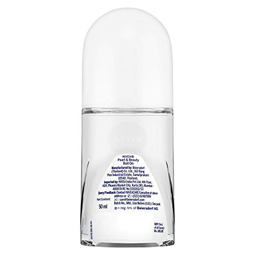 NIVEA Deodorant Roll On, Pearl & Beauty For Women 50ml (Pack of 2)