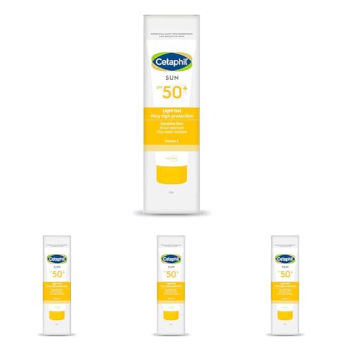 Cetaphil Combination Skin Sun Spf 50 Sunscreen, Very High Protection Light Gel, Water Resistant, Vitamin E, 50 Ml, Pack Of 4