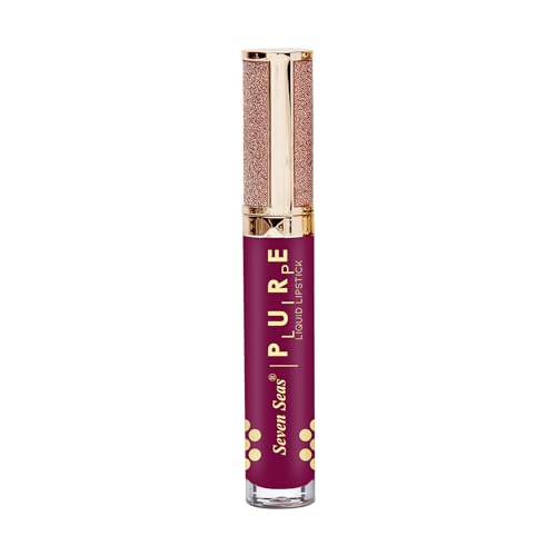 Seven Seas Pure Liquid Lipstick, Matte Finish, Purple (Rose 2, 7ml)