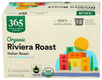 365 Coffee Riviera Roast Italian Roast Pods Organic 12 Count, 4.6 Ounce